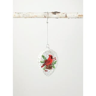 16.5*15.5cm Stained Glass Ornament Cardinal Suncatcher Bird Decorations  Memorial Suncatcher Stained Glass 