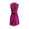 thumbnail image 2 of Von Vonni Women's Florence Flower Applique Dress Large Magenta, 2 of 2