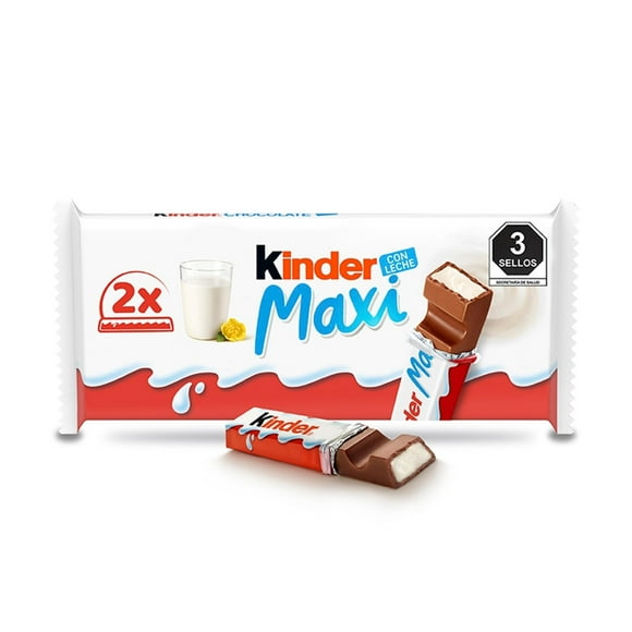 Chocolate Kinder Maxi con relleno a base de leche 2 pzas de 21 g c/u