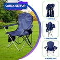 thumbnail image 3 of CozyBox 4 Pack Premium Portable Folding Chairs with Can Cooler and Storage Pocket -[Navy 4 Pack], 3 of 7
