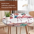 thumbnail image 5 of Watercolor Flaming Birds Fitted Round Tablecloths Elastic Edged Table Covers 36"-44",Waterproof Table Cloth for Kitchen Holiday Party Tables Decor, 5 of 9