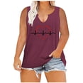 thumbnail image 2 of SMihono Womens Tops Womens Tank Top Women Oversize Summer Women Printed Color Dots V Neck Tank Sleeveless Tee Plus Tops Tank Tops for Women Womens Summer Tops, 2 of 7