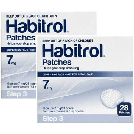 Habitrol 7mg Step 3 Nicotine Quit Smoking Patches. 2 Bulk Boxes of 28. Total 56