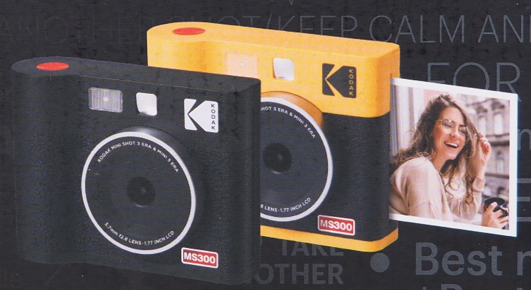 Kodak Mini Shot 3 ERA 2-in-1 instant camera and printer, 3x3 inches, yellow (camera + 8 sheets)