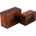 thumbnail image 4 of Paw Engraved Rosewood Pet Urn for Dogs Cats Memorial Keepsake Urns for Ashes, Photo Wooden Box Cremation Urn (100 Cubic in, Angel Wing - Black), 4 of 5