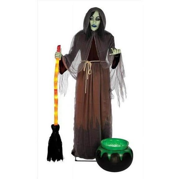 Seasons USA 9096263 6 ft. Prelit Animated Witch Yard Decor