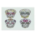 thumbnail image 1 of Sugar Skull Cutting Board, Mexican Style Traditional Sugars Hearts Ornate Floral Motifs Skeleton Theme, Decorative Tempered Glass Cutting and Serving Board, Large Size, Multicolor, by Ambesonne, 1 of 1