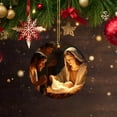thumbnail image 3 of BOBOMOTI Christmas Nativity Scene Ornaments 3D Wooden Acrylic Nativity Christmas Ornaments Tree Decorations Christmas Party Decor Clearance, 3 of 6