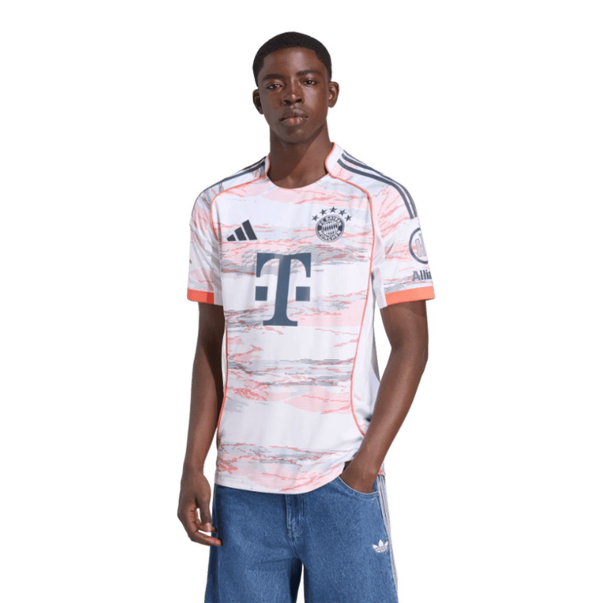 adidas Men's Bayern Munich 25/26 Away Jersey - White/Orange/Gray (L)