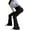 Black, variant on Women Skinny Flared Pants High Waist Ribbed Workout Yoga Legging Stretch Bell Bottoms Streetwear