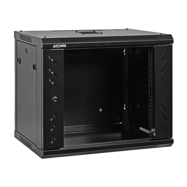 Boîtier de Serveur Mural Professionnel 9U pour Armoire de Serveur 19 Pouces Rack Réseau Profil Bas Noir