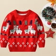 thumbnail image 2 of Zwiiyzr Toddler Baby Boy Girl Christmas Sweater Pullover Reindeer Snowman Sweatshirts Knit Tops for 1-5 Years Red, 2 of 5