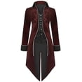 thumbnail image 1 of Chaqueta estilo frac SIAEAMRG Steampunk para hombre, talla XL, color rojo, 1 of 6