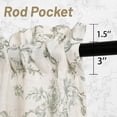 thumbnail image 5 of DWCN Thick Textured Linen Floral Valance for Kitchen Living Room, Rod Pocket Farmhouse Vintage Cottage Valance Curtain, Green Rose, 42 x 18 Inches, 1 Panel, 5 of 8