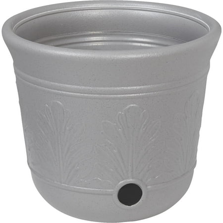 - Suncast 300 Foot Heavy Duty 5 Gallon Decorative Garden Hose Pot, Gray Speckle
