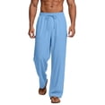 thumbnail image 6 of Ixbnca Men's Summer Casual Pants Elastic Waist Beach Pants with Pockets Drawstring Loose Lightweight Pants, 6 of 7