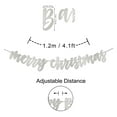 thumbnail image 4 of Inkdotpot Ready to HangMerry ChristmasParty Decorations Cursive Bunting Garland Flag Metallic Silver Pre Strung Banner, 4 of 5