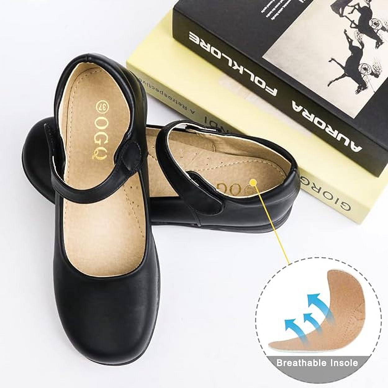 Girls School Shoes Black Leather Uniform Shoes Kids Loafers Mary Jane Flats Casual Shoe with Anti Slip Sole for Dress Party WeddingBlack 228 Walmart