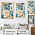 thumbnail image 4 of Designart "Ivory And Azure Chrysanthemum Orchestra I" Chrysanthemums Floater Framed Canvas Prints, 4 of 5