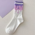 thumbnail image 2 of vnanda Four Seasons Women Socks 1 Pair Mid-calf Socks Korean Heart Embroidery Kawaii Hop Color Matching Anti-slip Soft No Odor Sweat Absorption Lady Four, 2 of 8