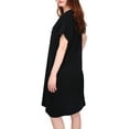 thumbnail image 2 of HDE Women's Cotton Nightgowns Short Sleeve Sleep Dress Black Cat 4X-5X, 2 of 6