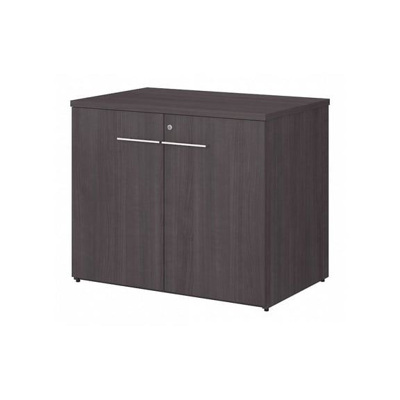 Office 500 36W Storage Cabinet with Doors in Storm Gray - Engineered Wood