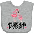 thumbnail image 3 of Inktastic Gramma Loves Me Girl Flamingo Girls Baby Bib, 3 of 4