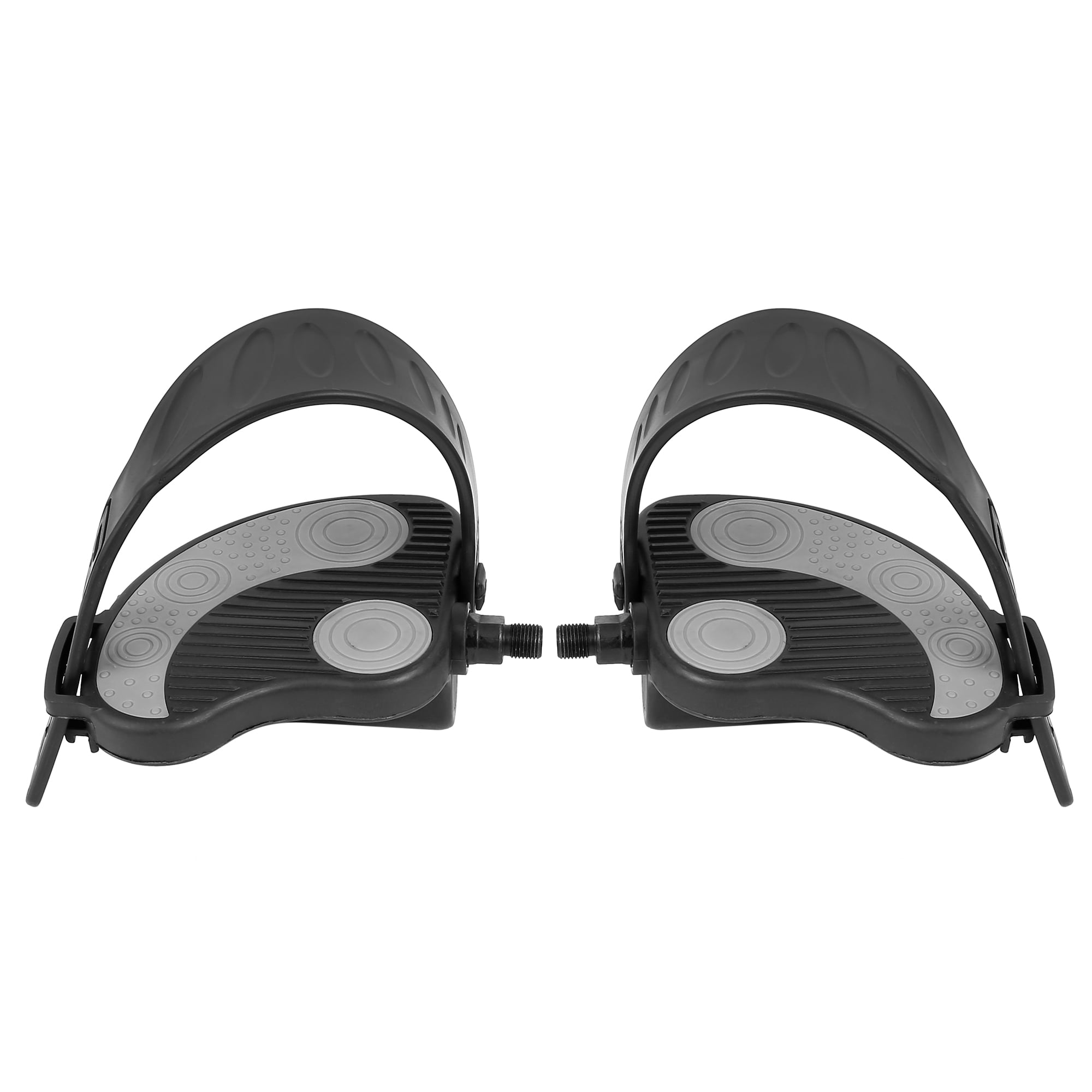 Pair Bicycle Pedals 1/2'' Spindle Platform with Adjustable Belts Foot