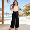 thumbnail image 7 of Byoo Big Boy's Solid Drawstring ed Casual Pants Loose Trousers Summer Bottoms,Black, 7 of 7