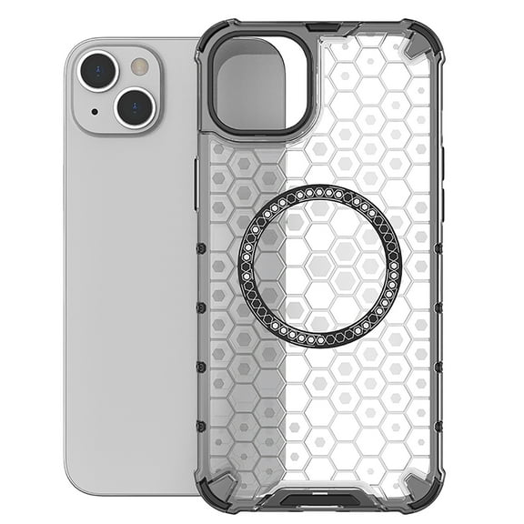 Allytech Case for iPhone 13, Non-Yellowing Anti-Scratch Slim Thin Translucent Honeycomb Heat Dissipation Dual-Layer Drop Protection Bumper Case Cover Compatible with MagSafe, White