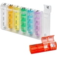 thumbnail image 1 of Organizador Semanal de Pastillas - Planificadores de Pastillas para Pastillas y Vitaminas Día Semana, Recordatorio de Medicamentos 4 Veces al Día, Compartimentos AM PM de Lunes a Domingo, 1 of 5