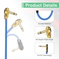 thumbnail image 3 of Uxcell 3 Pcs Guitar Patch Cables 15 Inch Pedal Board Cord 1/4 Inch Metal Flat Head TS Right Angle Guitar Patch Effect Cable Cord for Instrument Effect Pedal Mixing Console, Blue, 3 of 6