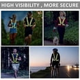 thumbnail image 5 of Chaleco de seguridad con correa reflectante, equipo para correr reflectante ajustable de alta visibilidad para mujeres, hombres, noche, verde, barras horizontales, 5 of 5