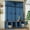 Blue#9C, variant on Coat Racks Farmhouse Hall Tree with 4 Hidden Hanging Hooks, Versatile Walnut Seating Bench with 8 Doors, Entryway Shoe Cabinet with Open Compartment for Living Room, Blue (OLD SKU:N721P286082C),Meta