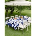 thumbnail image 5 of 60x84 Inch Outdoor Tablecloth with Umbrella Hole Zipper Rectangle Blue Spring Floral Rectangular Tablecloths Outside Waterproof Summer Farmhouse Flowers Botanical Patio Table Cover for Picnic Party, 5 of 8