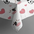 thumbnail image 5 of White Cow Heart Egg Pattern Square Tablecloth,Waterproof Square Table Cover,Wipeable Spillproof Washable Table Cover for Home Kitchen Party Decor 42"X42"(107x107cm), 5 of 6