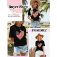 thumbnail image 5 of XCHQRTI Women's Merica Shirt American Flag Tee Short Sleeve 4th of July Patriotic Shirts, 5 of 7