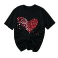 thumbnail image 2 of Purcolt Valentine's Shirts for Women Love Heart Round Neck T Shirt Valentines Clothing Valentines Gift Casual Tops, 2 of 5