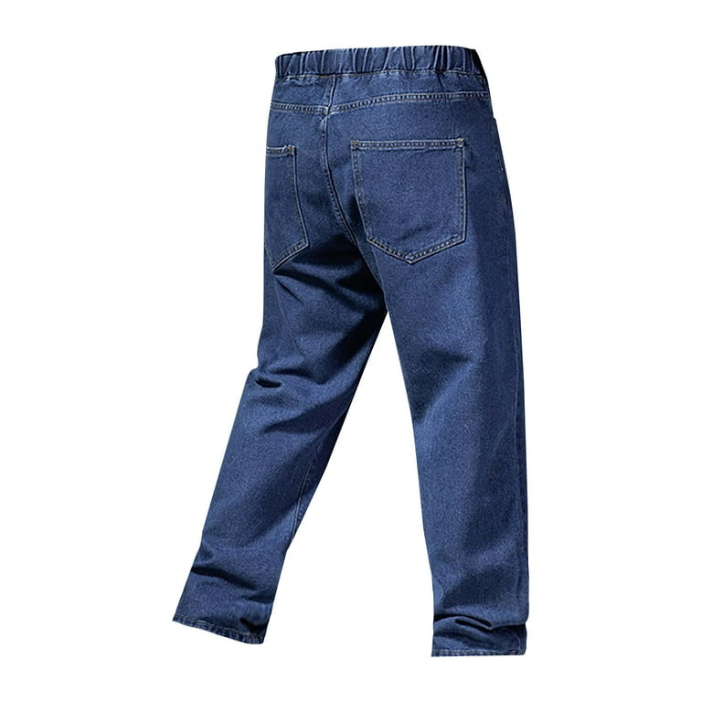 WTOBBY Men's Wide Leg Straight Loose Fit Big Foot Denim Jeans with