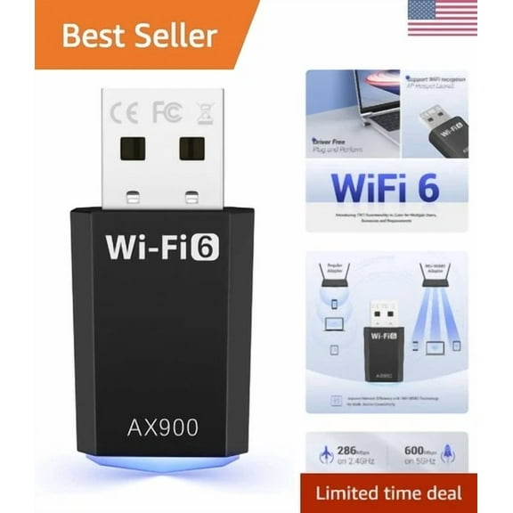 RHEA- Usb Wifi 6 Wireless Network Adapter For Pc/Desktop, 900Mbps Dual Band 2.4G/5Ghz