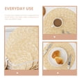 thumbnail image 2 of DRAFIDEEP 1Pack Wheat Straw Round Placemat Heat Resistant Tableware Cushion 14.15in Yellow, 2 of 8