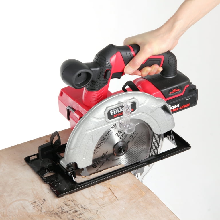 HyperTough 20V Lithium ion 6 1 2 inch Circular Power Saw Cordless