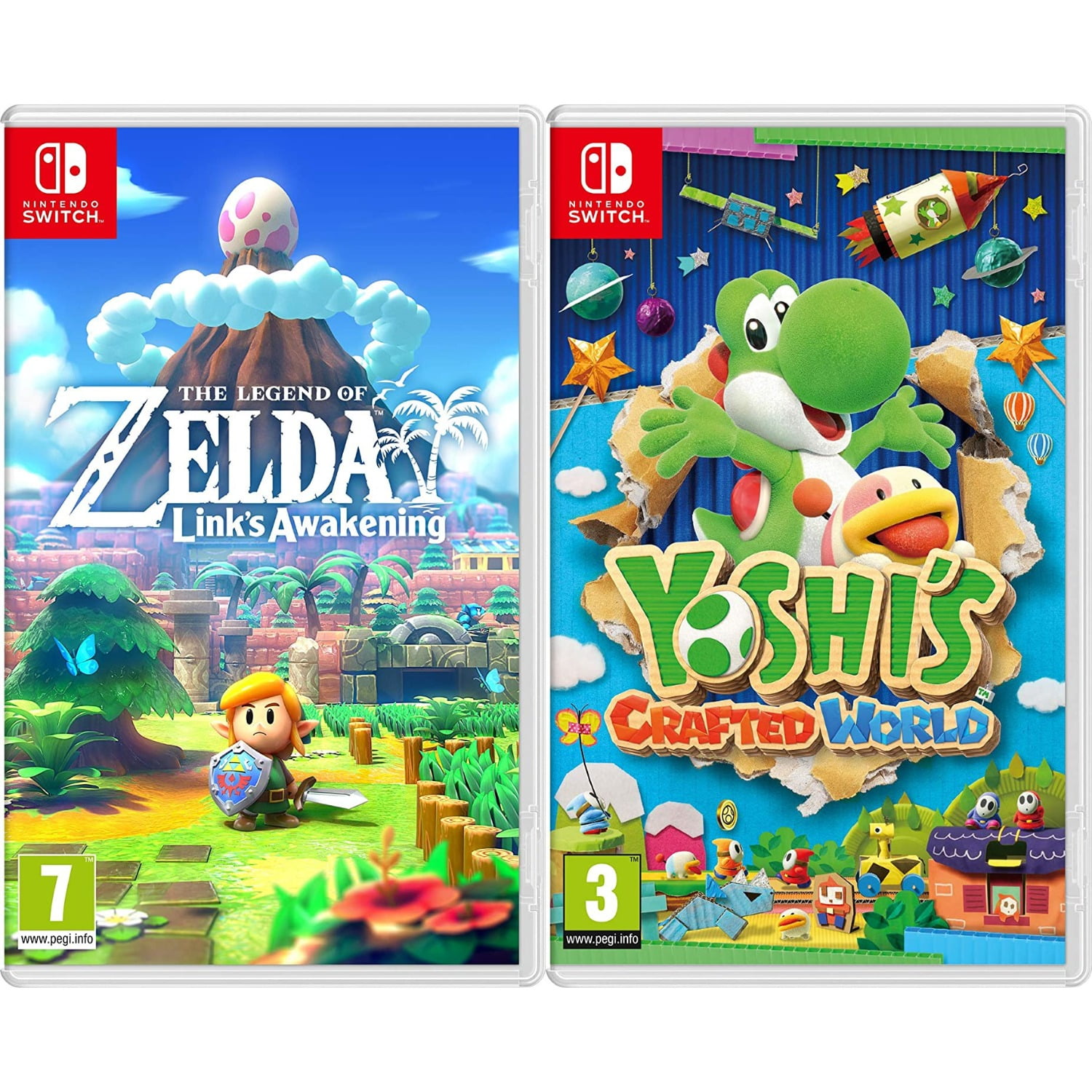 Nintendo Links Awakening & Yoshi's Crafted World Bundle Import Region