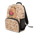 thumbnail image 2 of POLERO Large Capacity Backpack for School Daily Use, Polyester Waterproof Backpacks, Capybara Watermelon Pattern Design, 2 of 10