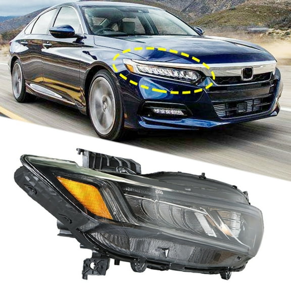 Fit for 18-20 Accord Headlight Housing Assembly RH Headlamp (Front Right Passenger Side)
