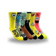 SpongeBob SquarePants Mens Casual Crew Socks, 6-Pack, Size 8-12