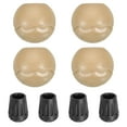 thumbnail image 1 of Unique Bargains 0.55'(14mm) Chair Feet Replacement Plastic Camping Chair Leg Tips Cap Protector Beige 4 Pack, 1 of 7