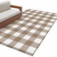 thumbnail image 2 of 3x5 Washable Area Rug, Pastoral Style Non-Slip Rectangle Rug for Living Room Bedroom, Light Brown Lattice Indoor Low Pile Floor Mat for Home Decor, 2 of 9