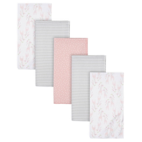 Gerber Set 5 mantas algodón gris blanco rosa suaves bebé recién nacido OEKO-TEX