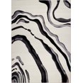 thumbnail image 1 of Ladole Rugs Calvin Abstract Contemporary Area Rug Carpet in Cream Black, 5x8 (5'3" x 7'6", 160cm x 230cm), 1 of 4